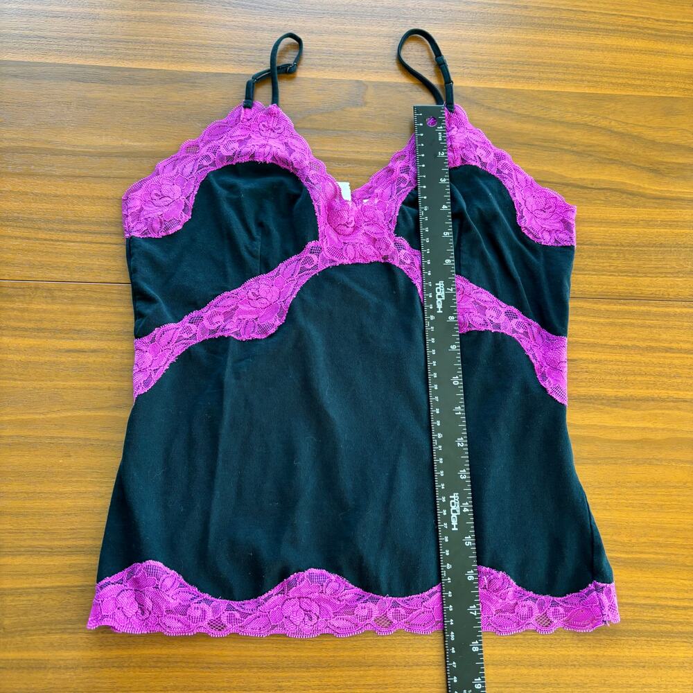 90s Vintage Mary Green San Francisco Pink Lace Trim Cami Tank Top Size Large - Picture 7 of 7